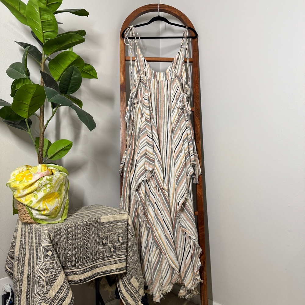 Free People Heat Haze Striped Maxi Dress in Neutral Stripe - Picture 3 of 7